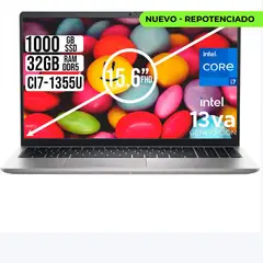 DELL - Portátil 15 Intel Core i7-1355U 32GB RAM DDR5 SSD 1TB Pantalla 15.6” FHD, Color Silver