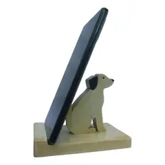 GENERICO - Porta-celular Perro Soporte De Escritorio Antideslizante De Madera