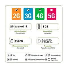 TECNO MOBILE - Celular Tecno Pova 7 8Gb Ram 256Gb Negro + Audifonos Genius