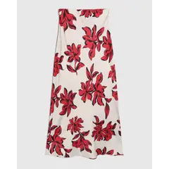 PATPRIMO - Falda Maxi De Corte Sesgado  Para Mujer Rojo