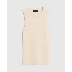 PATPRIMO - Camiseta De Punto Sin Mangas  Para Mujer Beige