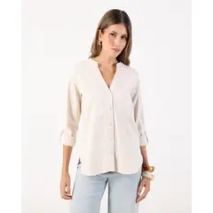 PATPRIMO - Blusa Para Mujer Manga Larga Color Beige Marca #30123633