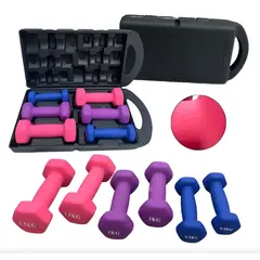 GENERICO - Set de mancuernas 6kg, 3 pares cubiertas de vinilo