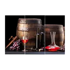 GENERICO - Cuadro de 3 Piezas con Marco, Imagen En vinilo adhesivo área 50x90cm