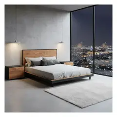 22 GRADOS DECORACION - Cama Ultra Queen en Roble Cr 200cm x 178cm