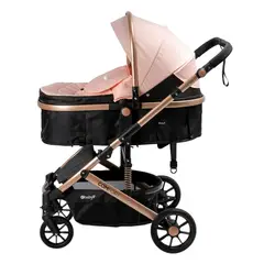 EBABY - COCHE CUNA MOISÉS CONFORT FUNCIÓN MALETA EB-R147-1 ROSA