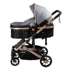 EBABY - COCHE CUNA MOISÉS CONFORT FUNCIÓN MALETA EB-R147-1 GRIS
