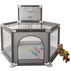 KIDSHOP - Gimnasio Corral Piscina Con Pelotas Juguete Para Bebés Ybl-128 GRIS