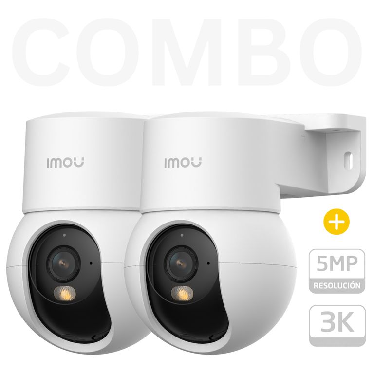 Combo 2 Cámaras de Seguridad Mini de (5MP) 3K Interior / Exterior Hogar, Inteligencia IA