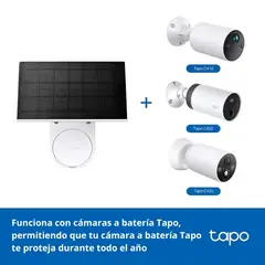TP LINK - Panel Solar Tp-link Tapo A201, para Cámara con Batería Recargable Protección IP65, Cable de 4 Metros