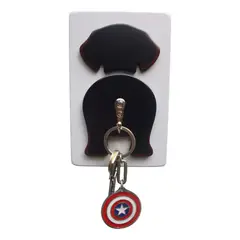 GENERICO - Portallaves En Madera Unipersonal Color Negro Sobre Fondo Blanco