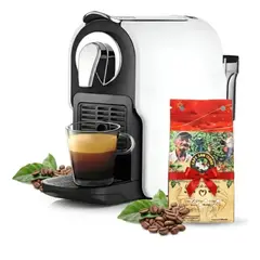 TECNOHOGAR JS - Cafetera Cafe Expreso Capsulas Capuchino Latte 750ml Regalo Blanco 110v