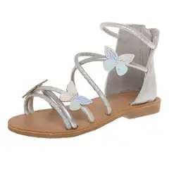 FIONI - Sandalias Planas Cleo Para Niña Pequeña Plateado 210263