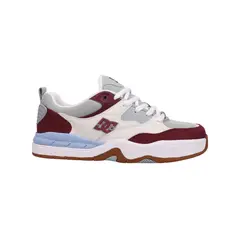 DC SHOES - Tenis DC Ascend S para hombre color blanco con detalles vinotinto