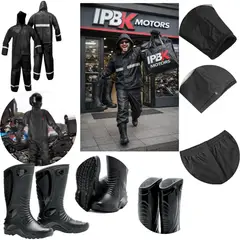 GENERICO - Kit conjunto impermeable + botas dakar moto bici patineta lluvia