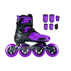 ROLLER - Patines Linea Semiprofesionales Monoblock Con Protecciones XL 40 Ajustables a 43 Morado