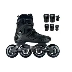 ROLLER - Patines Linea Semiprofesionales Monoblock Con Protecciones L 36 Ajustables a 39 Negro