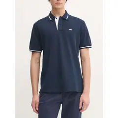 TOMMY HILFIGER - Polo azul de corte regular con logo Tommy Jeans