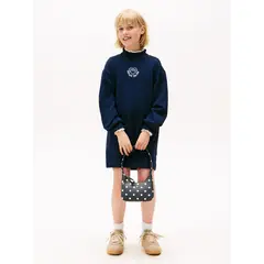 TOMMY HILFIGER - Vestido azul Para Niña con volantes y logo
