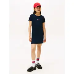 TOMMY HILFIGER - Vestido azul camisero manga corta