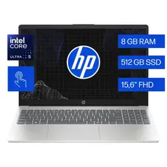 HP - Laptop 15-fd1254la, Intel Core Ultra 5, 8 GB RAM, 512 GB SSD, 15.6" Táctil FHD, Windows 11 Home