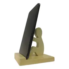 GENERICO - Soporte Para Celular De Escritorio Madera Base Antideslizante Diseño Hombre Sentado