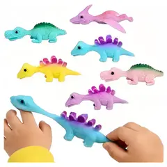 GENERICO - 10 Dinosaurios Elásticos Para Piñatas Juguetes Estirables Niños