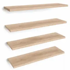 GENERICO - Repisas Flotantes Modernas 50 Cm X 15 Cm Set X 4 Decoracion Color Arena