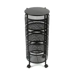 NO NO - Organizador Circular , Giratorio De 4 Niveles Con Ruedas