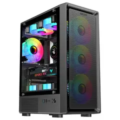 GENERICO - Chasis Case Gamer Pro 7 Con Vidrio Templado Lujoso Negro