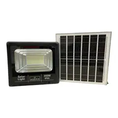 GENERICO - Foco Reflector + Panel Solar 300w + Control Remoto Para Exterior