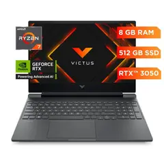 HP - Laptop Gaming Victus 15-fb3018la, AMD Ryzen 7, 8 GB RAM, NVIDIA GeForce RTX 3050, 512 GB SSD