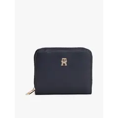 TOMMY HILFIGER - Billetera azul de solapa con monograma TH