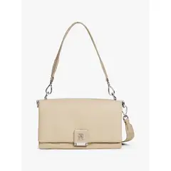 TOMMY HILFIGER - Bolso beige cruzado con correa de cinta