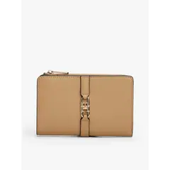 TOMMY HILFIGER - Billetera beige plegable con monograma TH