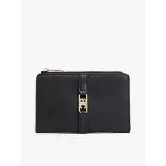 TOMMY HILFIGER - Billetera negra plegable con monograma TH