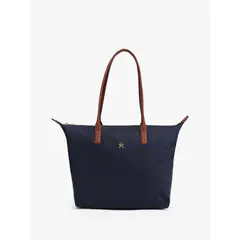 TOMMY HILFIGER - Bolso azul tote con monograma TH