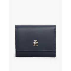 TOMMY HILFIGER - Billetera azul trifold con monograma TH