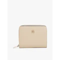 TOMMY HILFIGER - Billetera beige de solapa con monograma TH