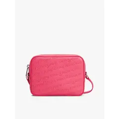 TOMMY HILFIGER - Bolso rosa cruzado con logo en bajo relieve