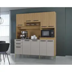 GENERICO - Alacena Mueble Auxiliar Cocina Elisa Acanalada Damasco 180cm