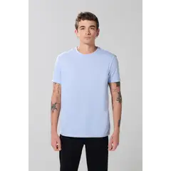 KOAJ - Camiseta unicolor con manga corta en algodón Hombre