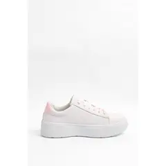 KOAJ - Tenis blancos de plataforma con contrastes rosados Mujer