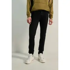 KOAJ - Jean negro tipo skinny ajustado tiro bajo con bolsillos Hombre