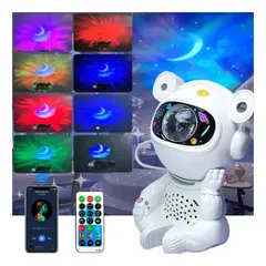 GENERICO - Proyector Astronauta con Música y Luz LED RGB Lámpara de Estrellas y Nebulosas