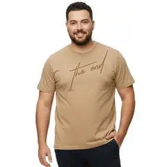 BOCARED - END (CAMISETA MANGA CORTA CUELLO REDONDO PARA HOMBRE ALGODÓN EN COLOR BEIGE )