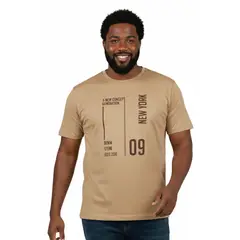 BOCARED - NINE (CAMISETA MANGA CORTA CUELLO REDONDO PARA HOMBRE ALGODÓN EN COLOR BEIGE )
