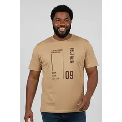 BOCARED - NINE (CAMISETA MANGA CORTA CUELLO REDONDO PARA HOMBRE ALGODÓN EN COLOR BEIGE )
