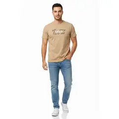 BOCARED - HAWER (CAMISETA MANGA CORTA CUELLO REDONDO PARA HOMBRE ALGODÓN EN COLOR BEIGE )