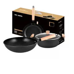 GENERICO - Juego De Ollas Hierro Fundido 1 Capa De Antiadherente